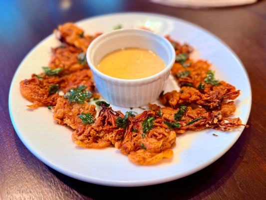 Crispy Fried Enoki Mushrooms with Calamondin Citrus Drizzle