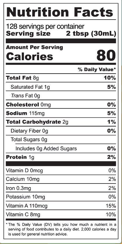 Avocado Oil Calamondin Vinaigrette - 1 Gallon Format